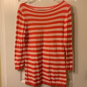 LOFT light weight pink stripped sweater, used